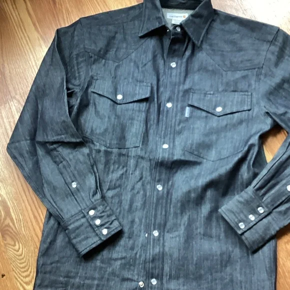 Carhartt Charcoal Button-Up Shirt - Picture 5 of 8